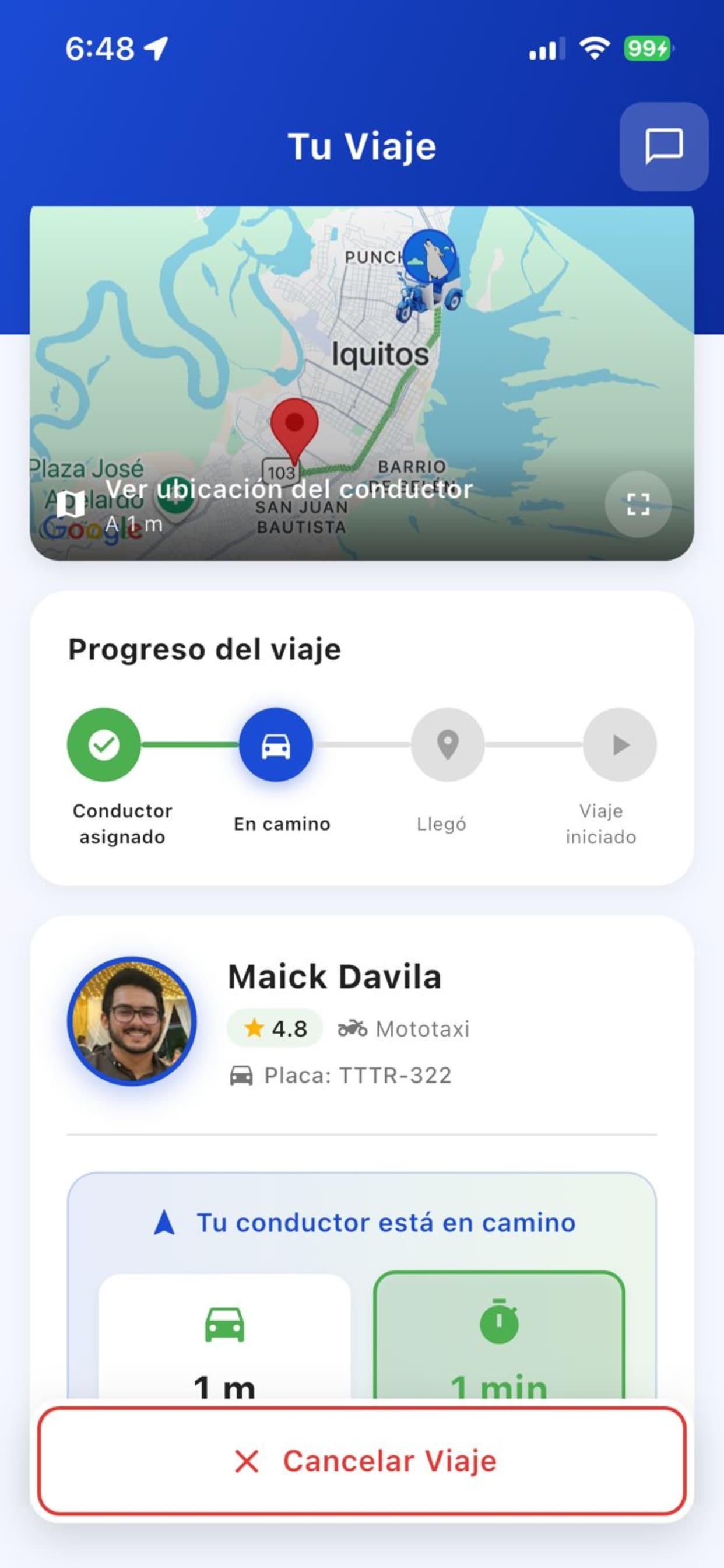 Monitorea el progreso de tu viaje
